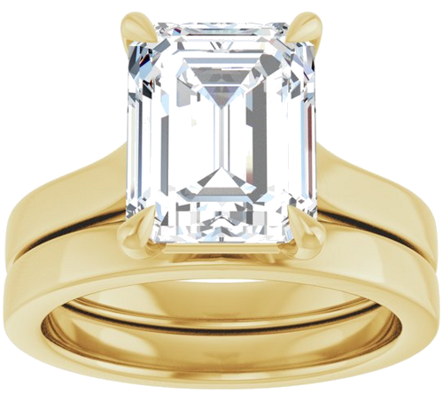 Sužadėtuvių Žiedas „Claw-Prong“ 14k yellow gold Emerald 10mm x 8mm (8)
