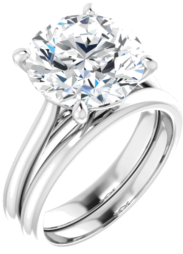 Sužadėtuvių Žiedas „Solitaire“ 14k white gold Round 11mm (6)