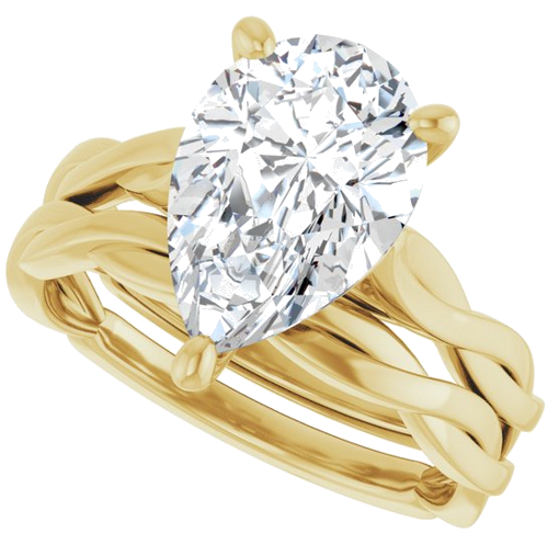 Sužadėtuvių Žiedas „Infinity-Inspired“ 14k yellow gold Pear 12mm x 8mm (10)