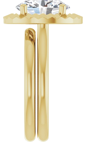 Sužadėtuvių Žiedas „Solitaire Geometric“ 14k yellow gold Oval 10mm x 8mm (9)