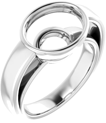 Sužadėtuvių Žiedas „Bezel-Set Solitaire“ 14k white gold Oval 11mm x 9mm (1)