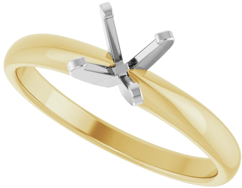 Sužadėtuvių Žiedas „Solitaire“ 585 Baltojo Ir Geltonojo Aukso Round 5.5mm (5)