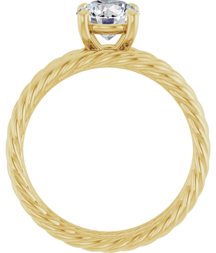 Sužadėtuvių Žiedas „Solitaire Rope“ 14k yellow gold Round 6.5mm (7)