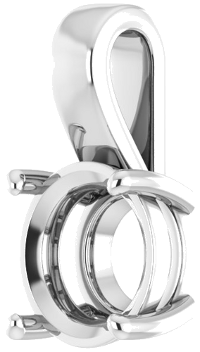 Pakabukas „Solitaire“ 925 Sidabro Round 10mm (2)