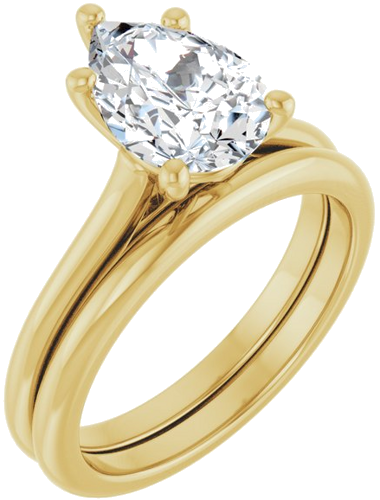 Sužadėtuvių Žiedas „Solitaire“ 750 Geltonojo Aukso Pear Shape 10mm x 7mm (6)