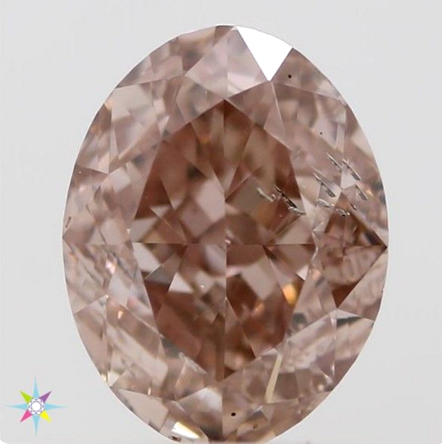 0.6 carat Fancy Brownish Orangey Pink-SI2 Natūralus Oval Deimantas (1)