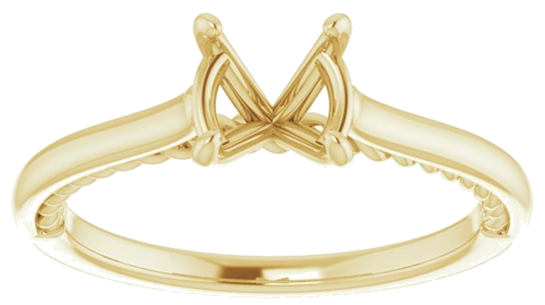 Sužadėtuvių Žiedas „Solitaire Rope“ 14k yellow gold Round 6.5mm (3)