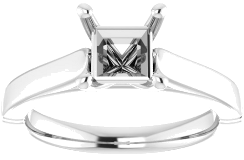 Sužadėtuvių Žiedas „Solitaire“ 585 Baltojo Aukso Square 5.5mm (3)