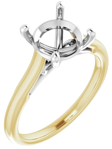 Sužadėtuvių Žiedas 14k yellow/white gold Round 8.8mm (1)