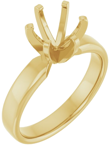 14K Yellow 7.4 mm Round Solitaire Engagement Ring Mounting (1)
