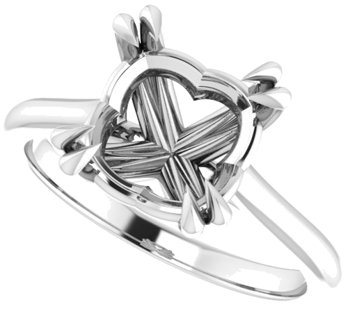 Sužadėtuvių Žiedas „Solitaire“ 585 Baltojo Aukso Cushion 9mm (5)