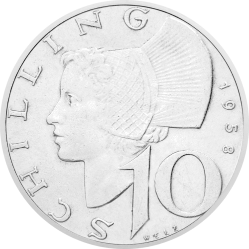 10 шиллингов (1957 - 1973) Австрия серебряная монета (1)