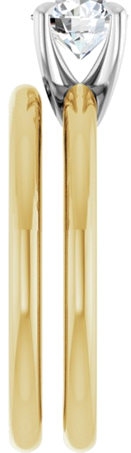 14K Yellow White 5.8 mm Round Solitaire Engagement Ring Mounting (9)