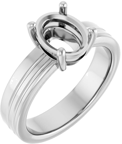 Sužadėtuvių Žiedas „Solitaire“ 950 Platinos Oval 9mm x 7mm (1)