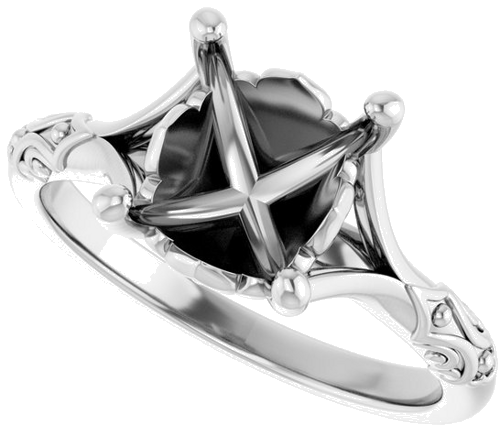 Sužadėtuvių Žiedas „Solitaire Sculptural“ 14k white gold Oval 10mm x 8mm (5)