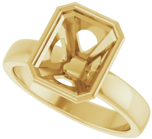 Sužadėtuvių Žiedas „Bezel-Set Solitaire“ 14k yellow gold Emerald 9mm x 7mm (5)