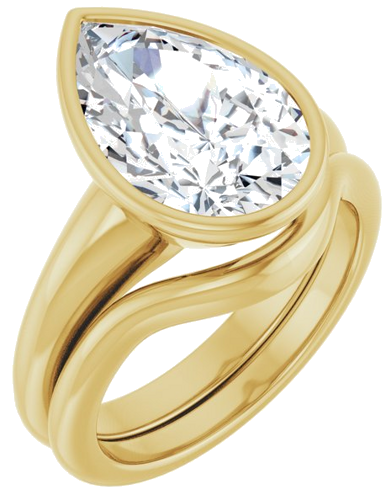 Sužadėtuvių Žiedas „Bezel-Set Solitaire“ 14k yellow gold Pear 14mm x 9mm (6)