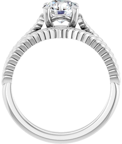 Sužadėtuvių Žiedas „Solitaire“ 14k white gold Round 6.5mm (7)