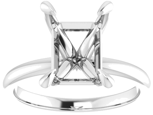 Sužadėtuvių Žiedas „Solitaire“ 585 Baltojo Aukso Emerald 10mm x 8mm (3)