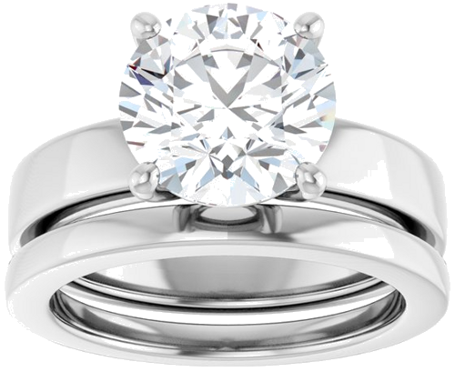 Sužadėtuvių Žiedas 14k white gold Round 9.4mm (8)