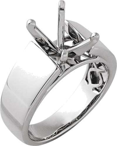 Sužadėtuvių Žiedas „Solitaire Cathedral-Style“ 14k white gold Oval 10mm x 8mm (1)