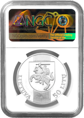 2000 Олимпийские игры в Сиднее Литва 50 литов серебряная монета PF 67 ULTRA CAMEO (2)