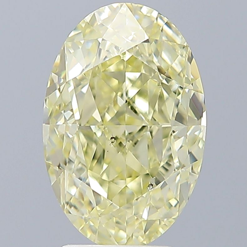 4.02 carat Fancy Light Yellow-SI2 Natūralus Oval Deimantas (1)