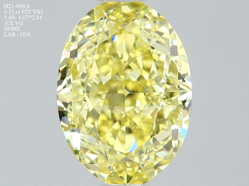 0.51 carat Fancy Intense Yellow-VS1 Natūralus Oval Deimantas (1)