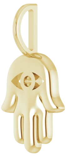 14K Yellow 1.7 mm Round Hamsa Hand Charm Pendant Mounting (2)