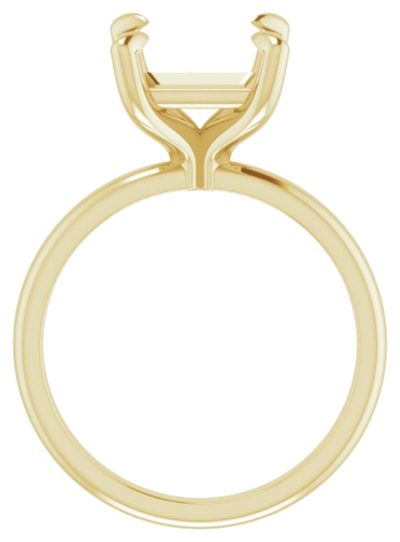 14K Yellow  8x8 mm Square Solitaire Engagement Ring Mounting (2)