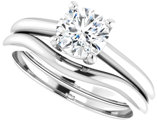 Sužadėtuvių Žiedas „V-End Prong“ 14k white gold Round 6mm (10)