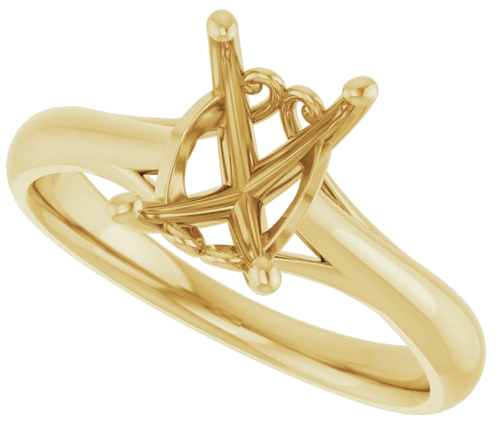 Sužadėtuvių Žiedas „Solitaire“ 14k yellow gold Emerald 8mm x 6mm (5)