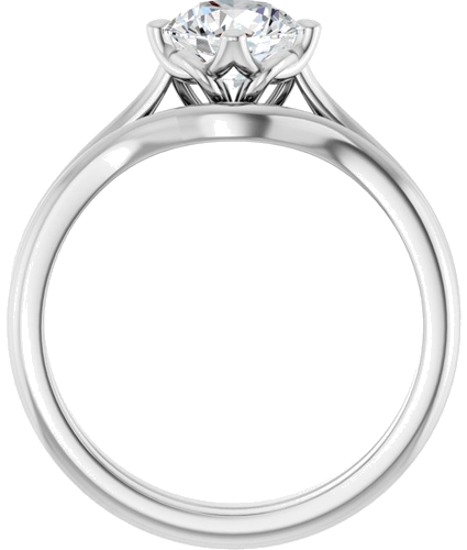 Sužadėtuvių Žiedas „Solitaire“ 14k white gold Round 6.5mm (7)
