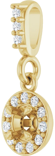 Pakabukas „Halo-Style“ 14k yellow gold Round 3mm (2)