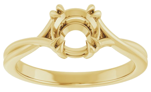 Sužadėtuvių Žiedas „Solitaire“ 585 Geltonojo Aukso Round 6.5mm (3)