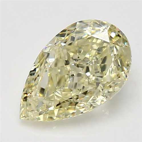 3.77 carat Fancy Light Yellow-VS1 Natūralus Pear Deimantas (1)