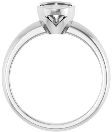 Sužadėtuvių Žiedas „Bezel-Set Solitaire“ 14k white gold Oval 8mm x 6mm (2)