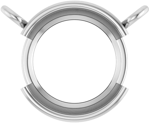 Pakabukas „Half-Bezel Solitaire“ 14k white gold Round 8mm (1)