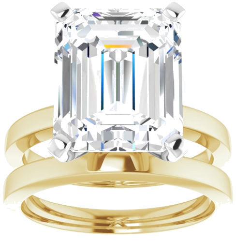 Sužadėtuvių Žiedas „Solitaire“ 14k yellow/white gold Emerald 12mm x 10mm (8)