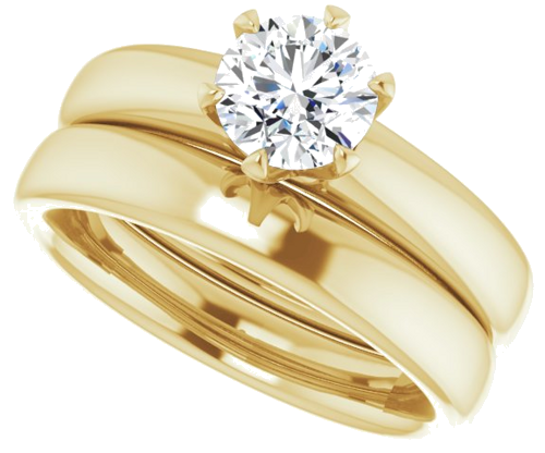 14K Yellow 6 mm Round Engagement Ring Mounting (10)