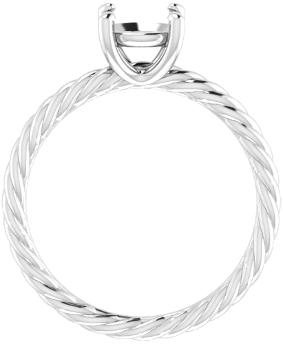 Sužadėtuvių Žiedas „Solitaire Rope“ 14k white gold Round 6.5mm (2)