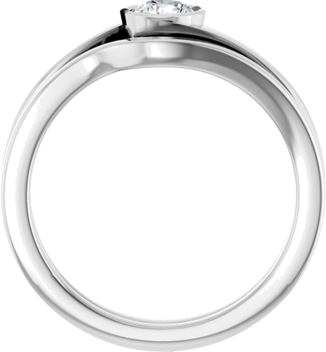Sužadėtuvių Žiedas „Half-Bezel Solitaire“ 14k white gold Round 4.4mm (7)