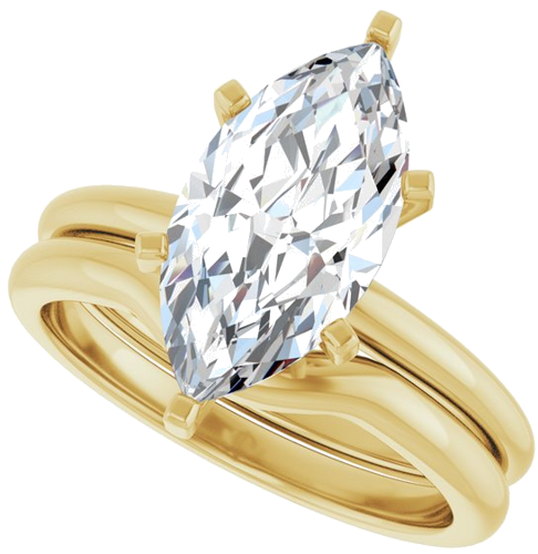 Sužadėtuvių Žiedas 14k yellow gold Marquise 14mm x 7mm (10)