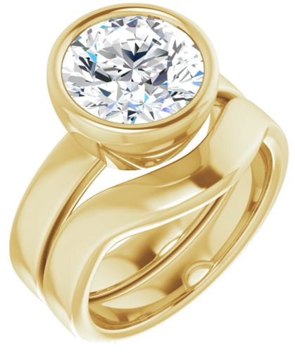 Sužadėtuvių Žiedas „Bezel-Set Solitaire“ 14k yellow gold Round 9.4mm (6)