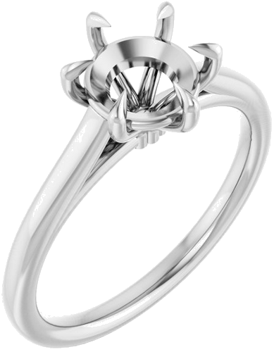 Sužadėtuvių Žiedas „Claw-Pong“ 14k white gold Round 7.4mm (1)
