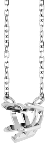 14K White 6 mm Heart Solitaire 18  Necklace (2)