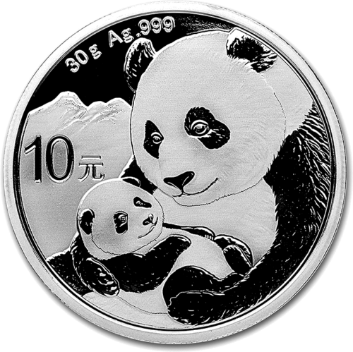 2019 Панда Китай 10 Юана 30 гр. сребърна монета (1)