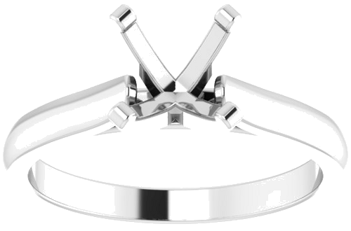 14K White 7 mm Round Solitaire Engagement Ring Mounting (2)