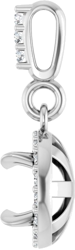 Pakabukas „Halo-Style“ 14k white gold Round 5.2mm (3)