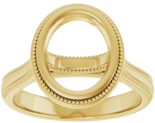 Sužadėtuvių Žiedas „Bezel-Set Solitaire“ 10k yellow gold Oval 10mm x 8mm (3)